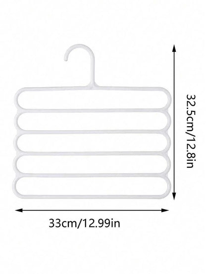 12/10/8/4/3/1pc Space-Saving 5-Tier Plastic Pants Rack, Storage Rack, Closet Organizer For Pants, Skirts, Wardrobe Storage And Balcony Drying, For Skirts, Scarves, Home Storage, Home Organization Accessories