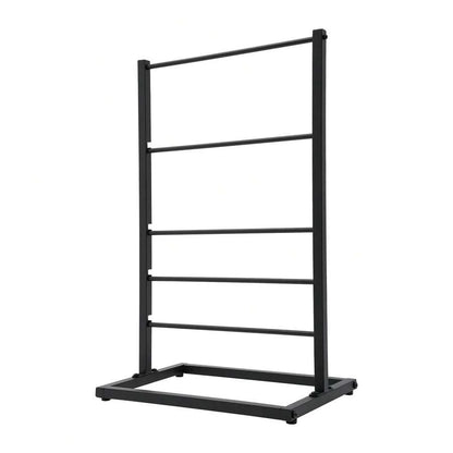 RustyVioum 5 Tier Freestanding Storage Rack, Multifunctional Organizer Shelf For Ribbon, Scarf, Towel, Craft Room, Gift Shop, Durable Black Iron Floor Standing Display Rack