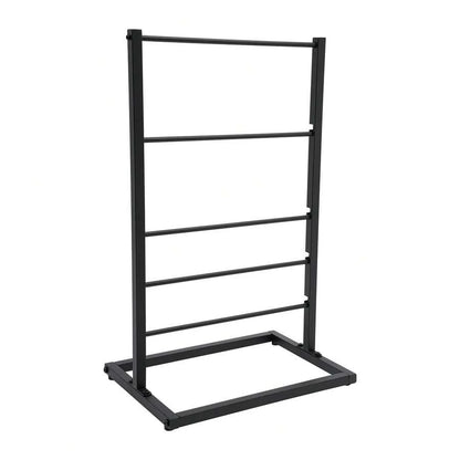 RustyVioum 5 Tier Freestanding Storage Rack, Multifunctional Organizer Shelf For Ribbon, Scarf, Towel, Craft Room, Gift Shop, Durable Black Iron Floor Standing Display Rack